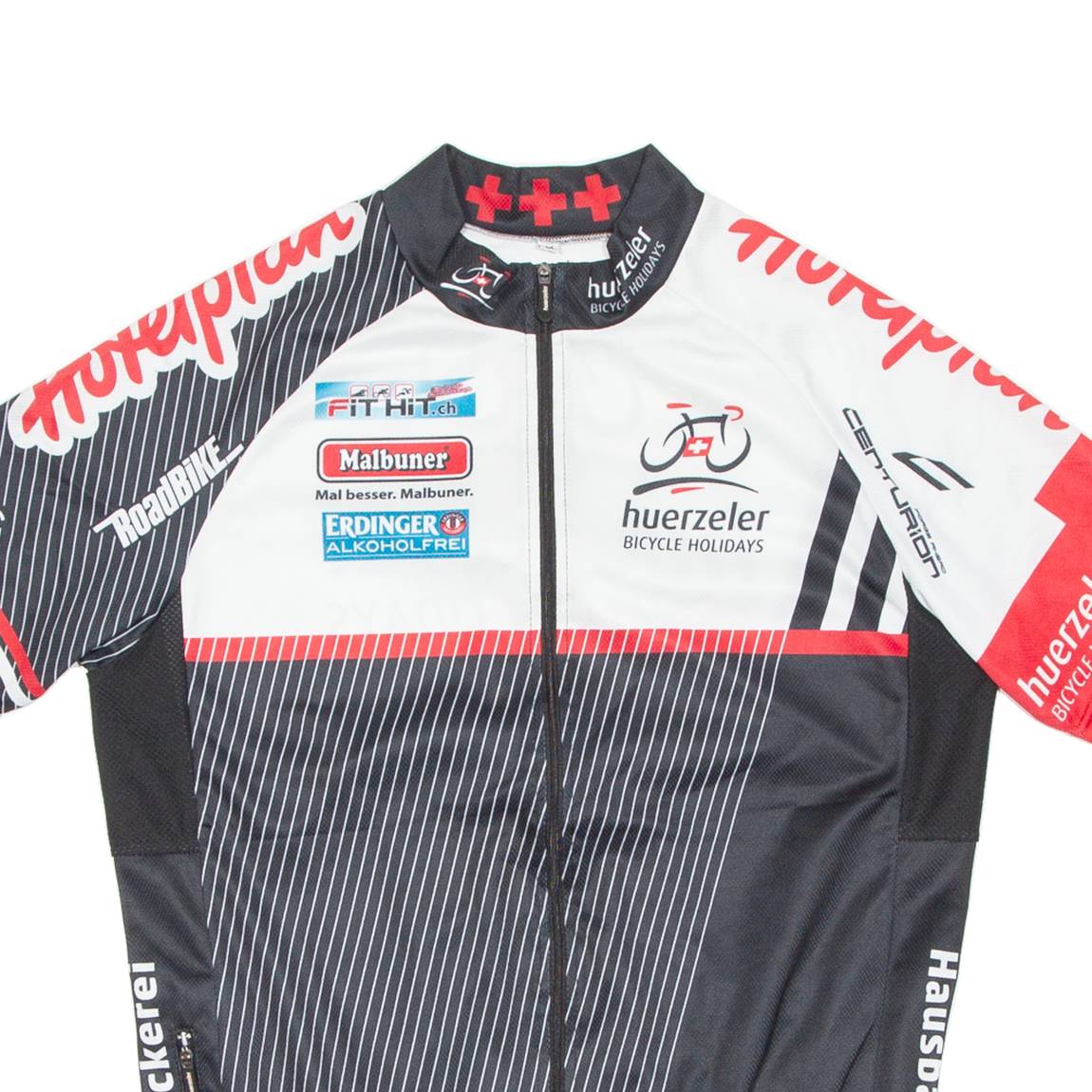 HUERZELER Cycling Mens Jersey Black Full Zip M