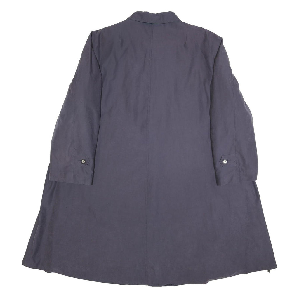 Womens Navy Blue Classic Cotton Blend Button Jacket L Plain Tailored