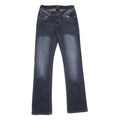 SUKO JEANS Womens Blue Regular Straight Denim Medium W26 L32 Fashion Embroidery