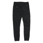 WT 02 Mens Black Cotton Blend Regular Drawstring Trousers W32 L29 Casual Stretch