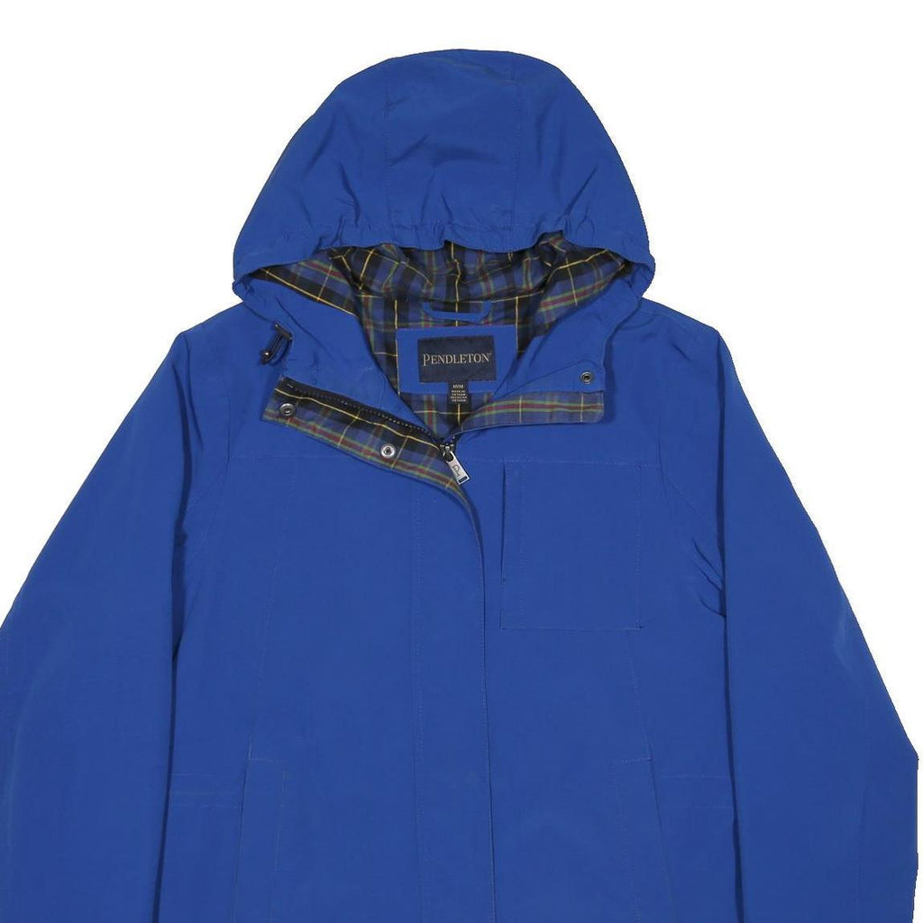 PENDLETON Womens Blue Jacket M Polyester Zip Hooded Plain Coat Outdoor