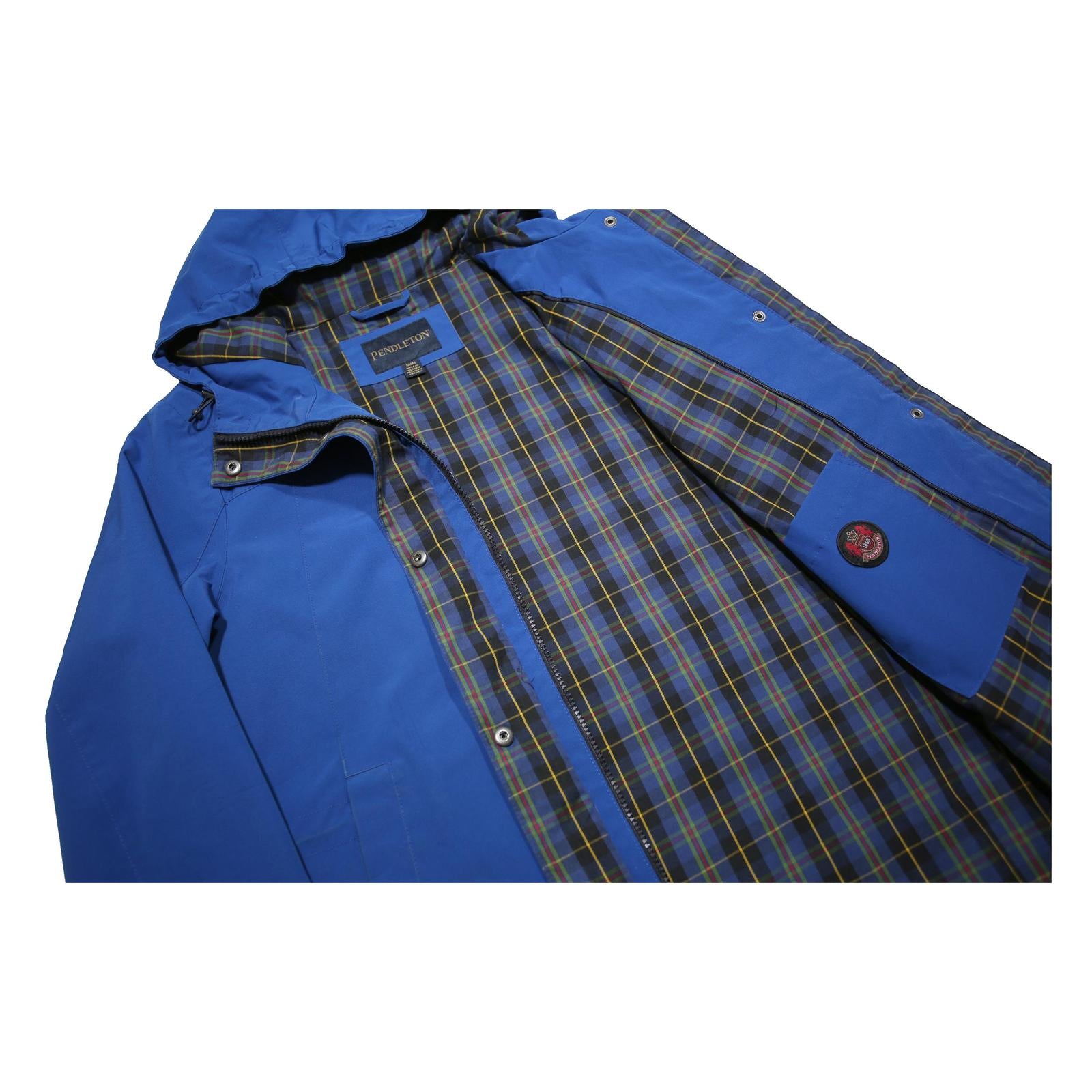 PENDLETON Womens Blue Jacket M Polyester Zip Hooded Plain Coat Outdoor