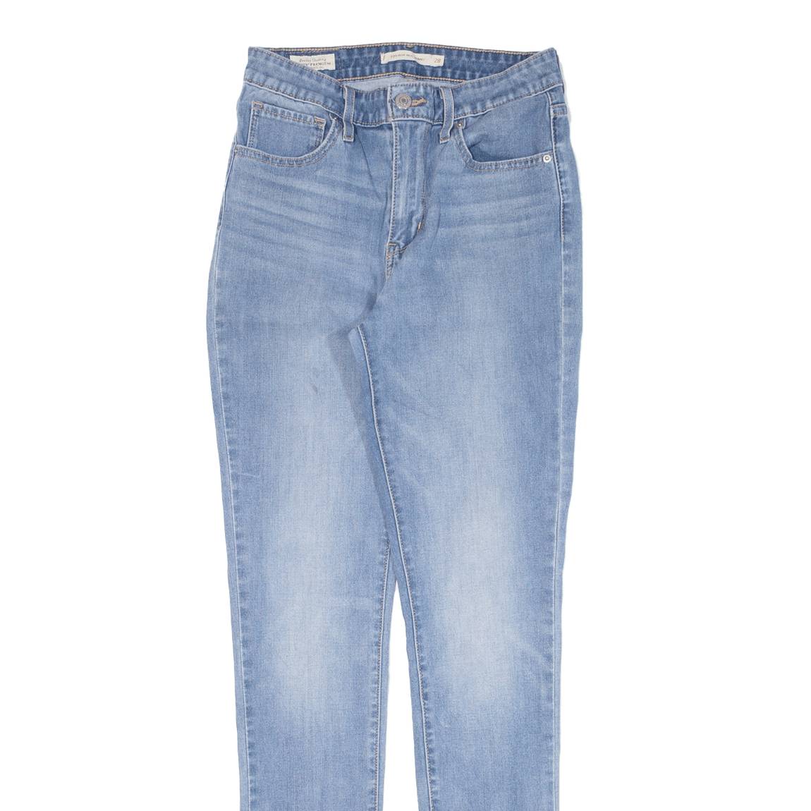 LEVI'S 721 BIG E High Rise Womens Jeans Blue Slim Skinny W24 L30