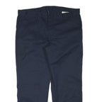 DICKIES Mens Cotton Blend Navy Regular Straight Trousers W40 L30 Workwear