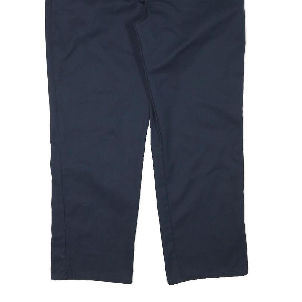 DICKIES Mens Cotton Blend Navy Regular Straight Trousers W40 L30 Workwear