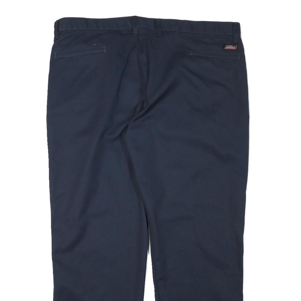 DICKIES Mens Cotton Blend Navy Regular Straight Trousers W40 L30 Workwear