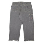 DICKIES Workwear Mens Jeans Grey Loose Tapered W38 L27
