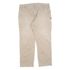 CARHARTT Mens Beige Cotton Blend Regular Straight Trousers W42 L32 Workwear