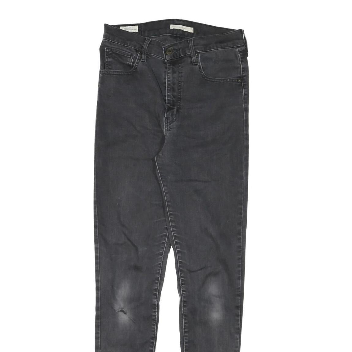 LEVI'S Womens Jeans Black Slim Skinny Denim Medium W26 L30 Stretch Zip