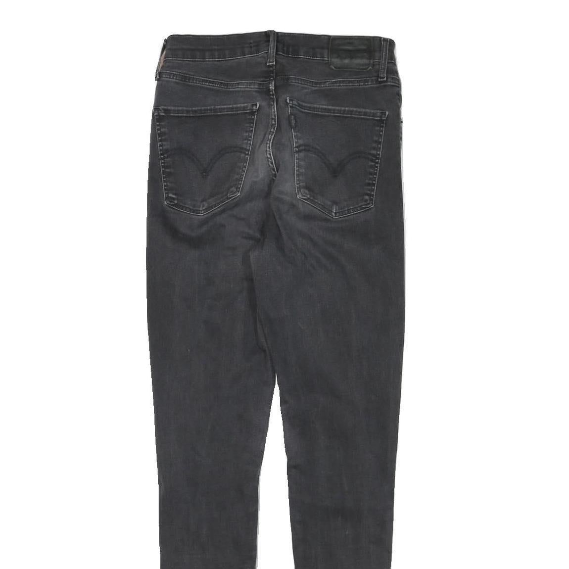 LEVI'S Womens Jeans Black Slim Skinny Denim Medium W26 L30 Stretch Zip