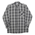 BREMO Mens Black & Grey Check Shirt M Cotton Blend Long Sleeve Casual Classic