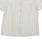 MARC JACOBS Womens Blue Striped Shirt Short Sleeve Button Neck S Cotton