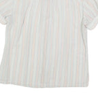 MARC JACOBS Womens Blue Striped Shirt Short Sleeve Button Neck S Cotton