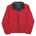 NAUTICA Mens Red Classic Jacket L Polyester Plain Zip Closure