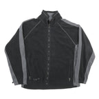 COLUMBIA Mens Black & Grey Fleece Jacket XL Polyester Blend Outdoor Zip