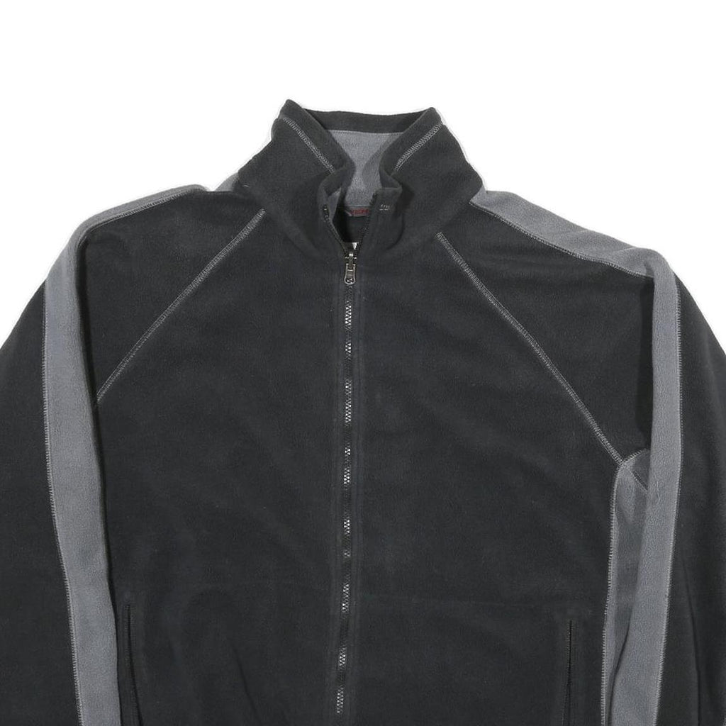 COLUMBIA Mens Black & Grey Fleece Jacket XL Polyester Blend Outdoor Zip