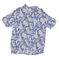 CROFT & BARROW Mens Blue Tropical Leaf Parrot Print Shirt M Casual Summer
