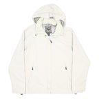 SALEWA Womens White Outdoor Jacket UK 12 Polyester Blend Zip Hooded Plain