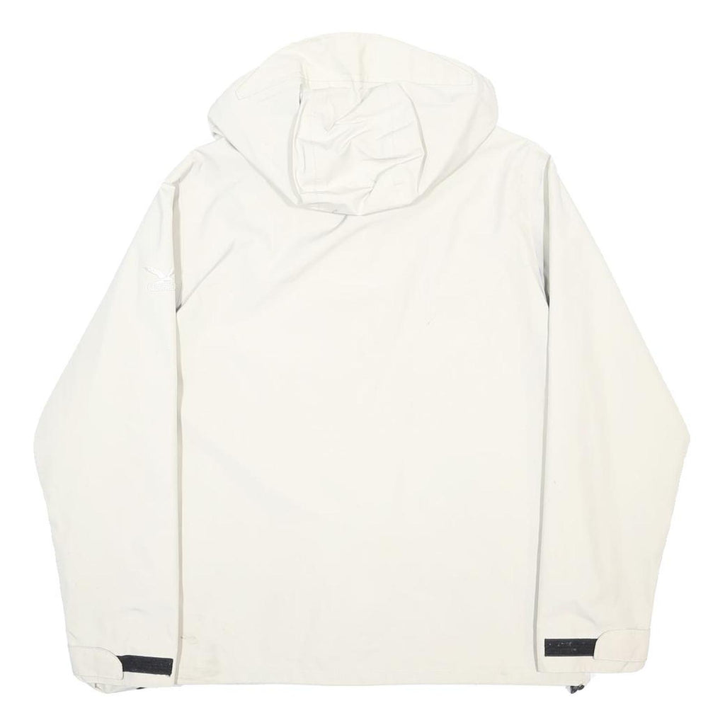 SALEWA Womens White Outdoor Jacket UK 12 Polyester Blend Zip Hooded Plain