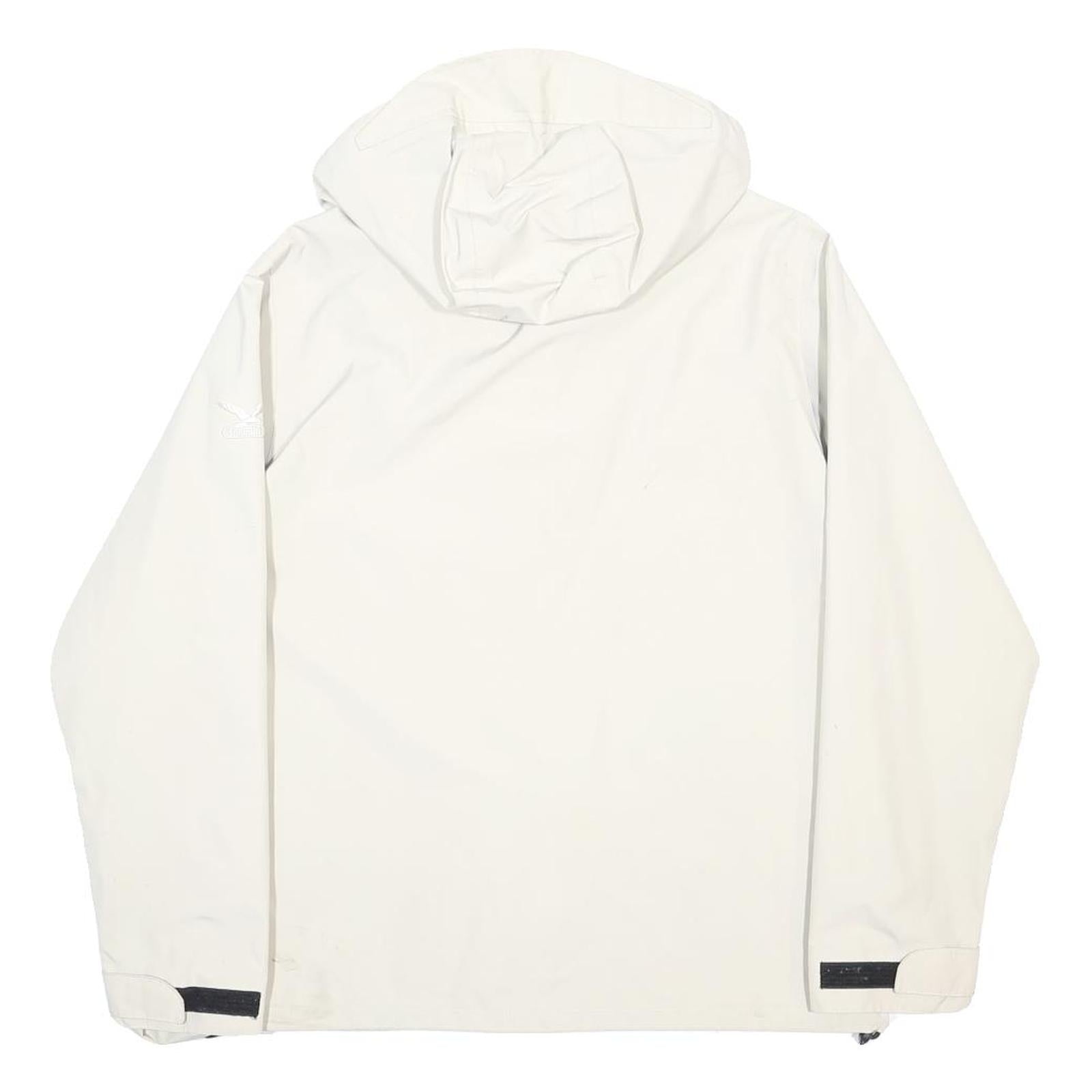 SALEWA Womens White Outdoor Jacket UK 12 Polyester Blend Zip Hooded Plain