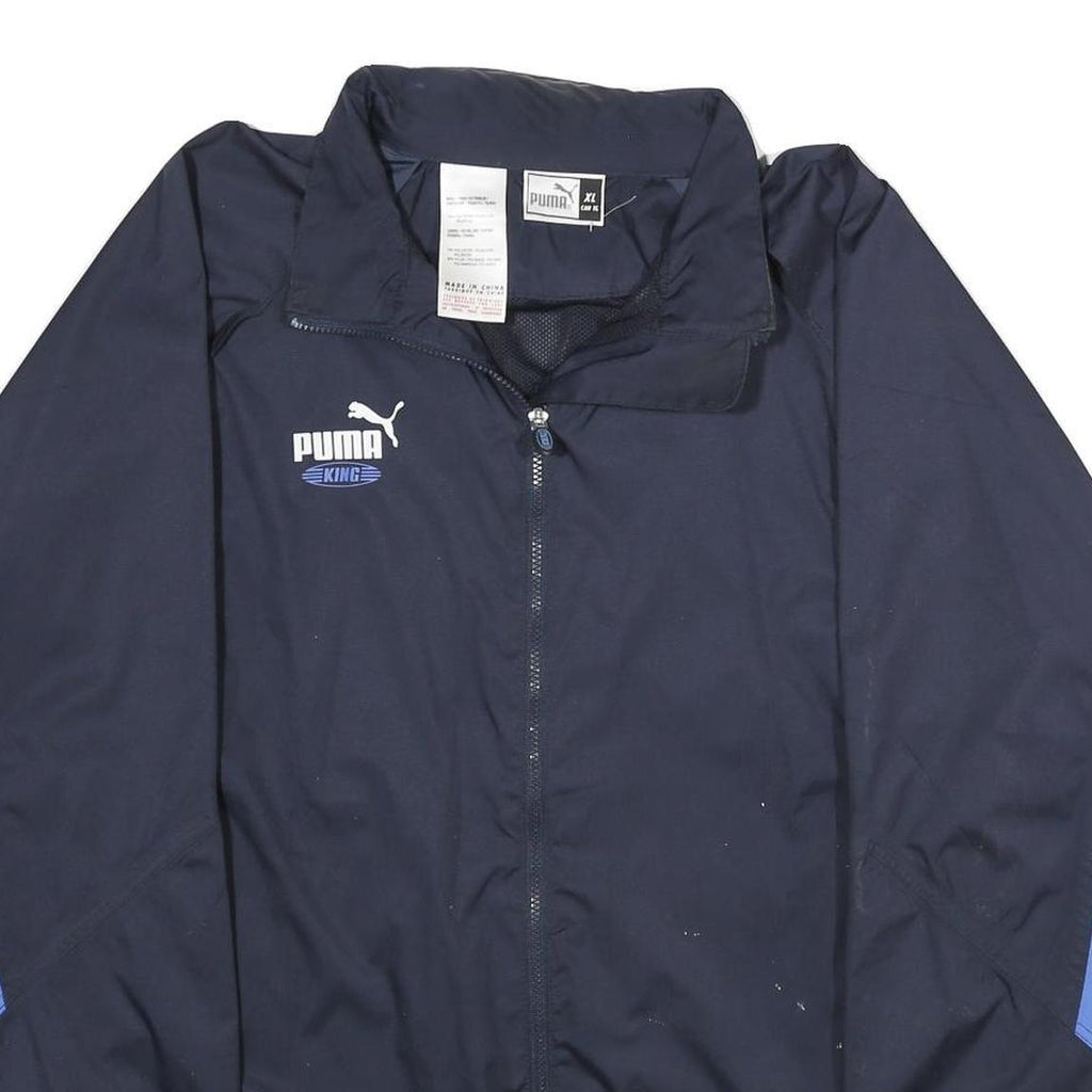 PUMA Mens Blue & Navy Polyester Zip Jacket XL Plain Sports Casual Lightweight
