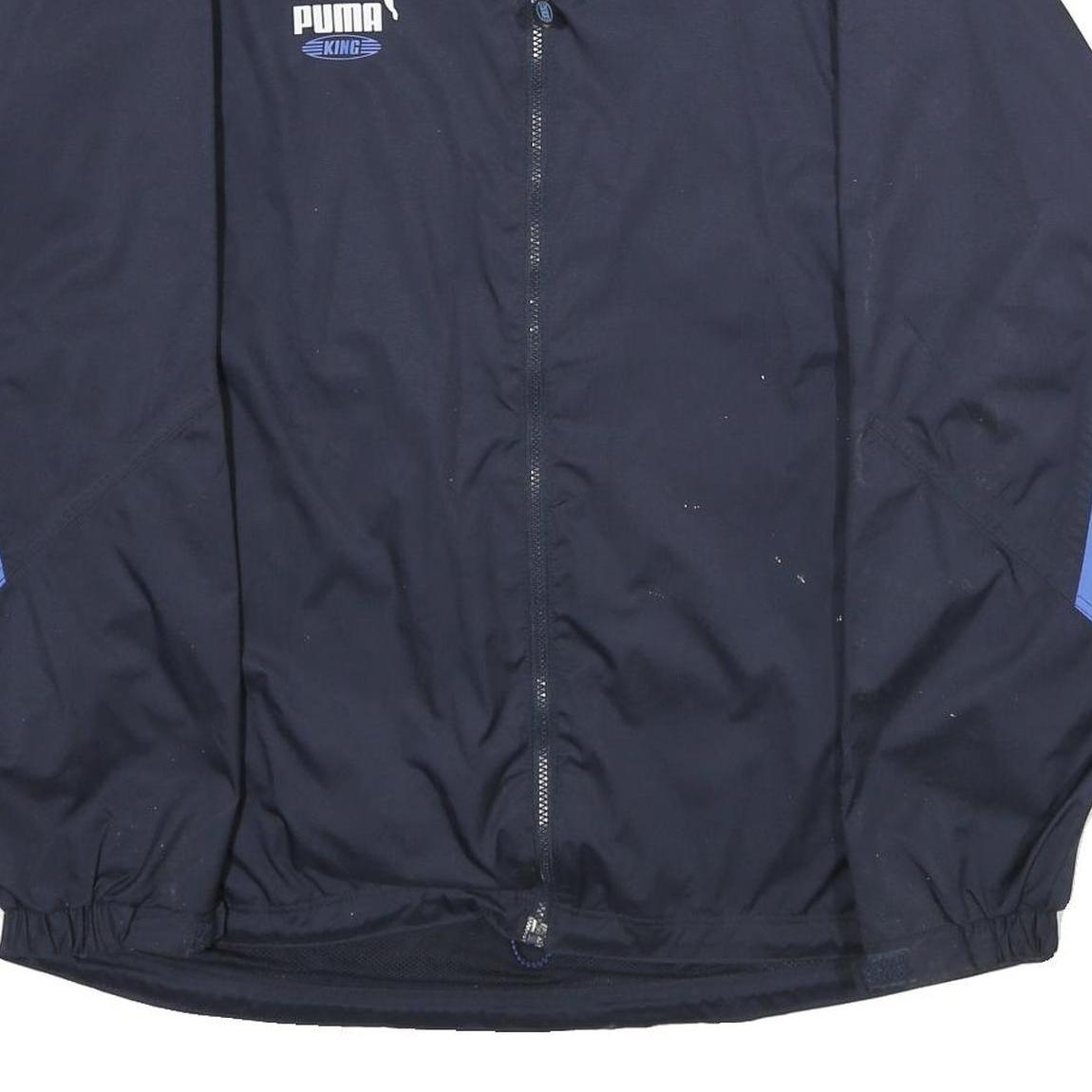 PUMA Mens Blue & Navy Polyester Zip Jacket XL Plain Sports Casual Lightweight