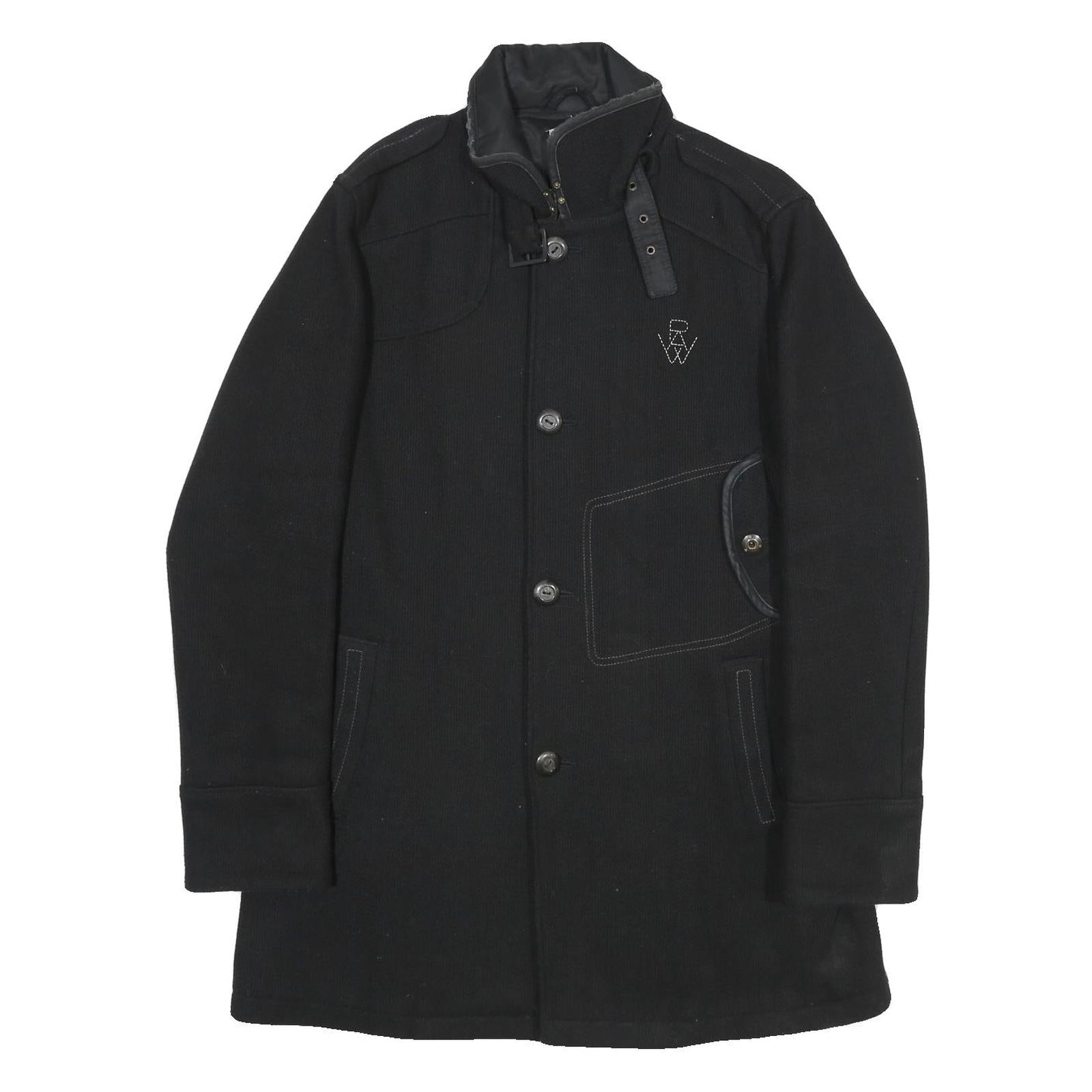 G-STAR Mens Black Wool Blend Button Jacket XL Woven Classic Winter Outerwear