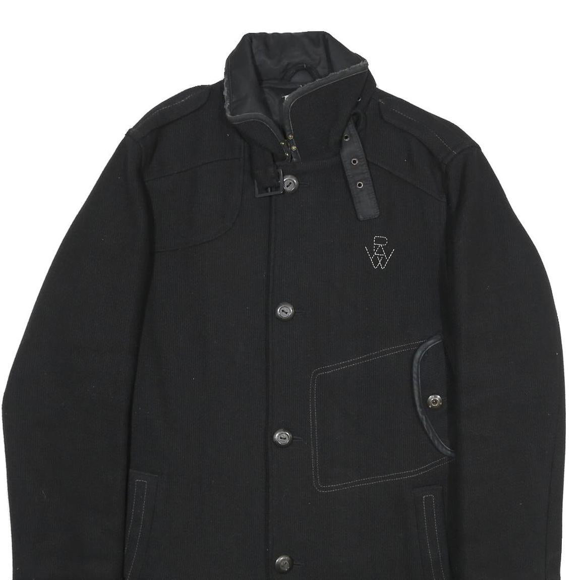 G-STAR Mens Black Wool Blend Button Jacket XL Woven Classic Winter Outerwear