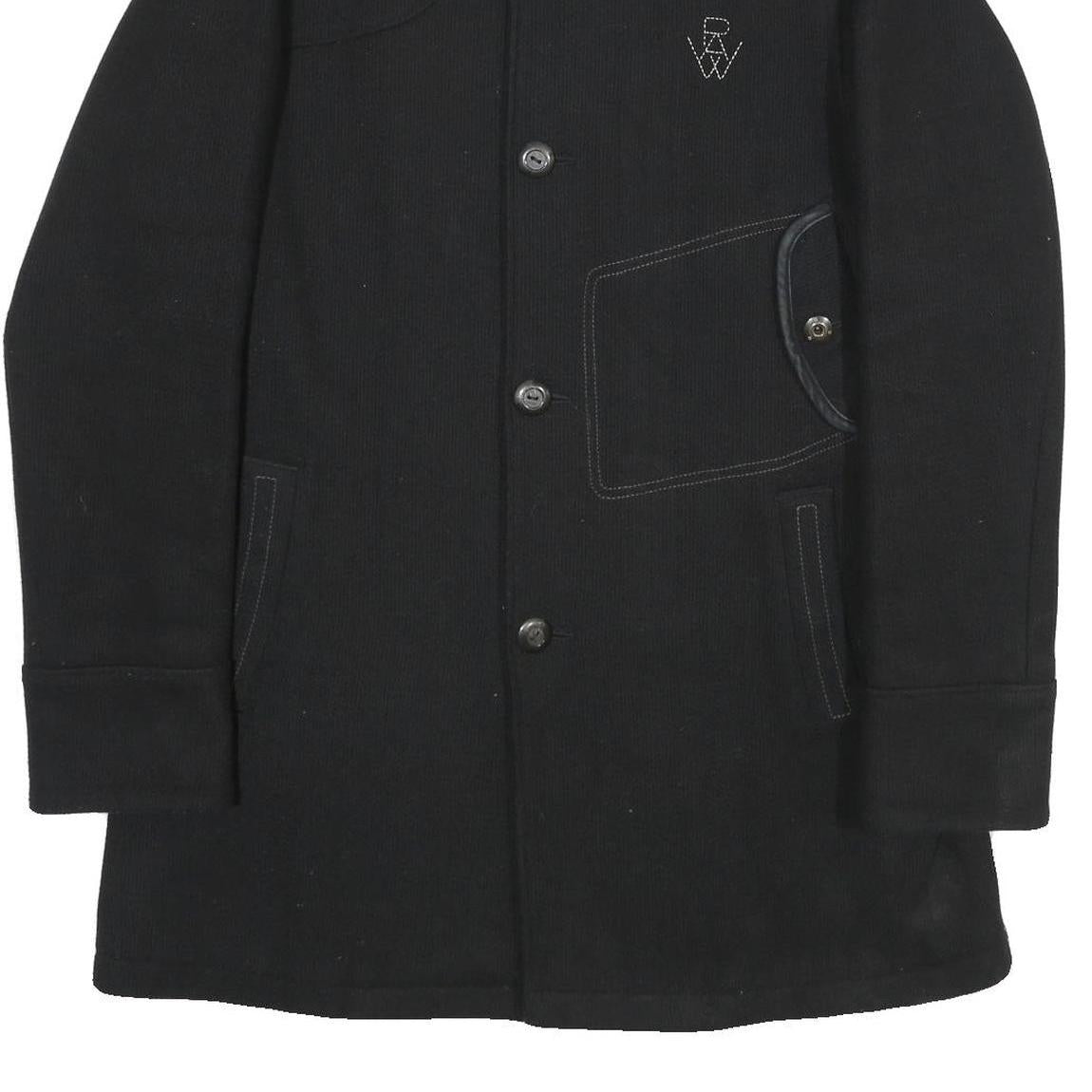 G-STAR Mens Black Wool Blend Button Jacket XL Woven Classic Winter Outerwear