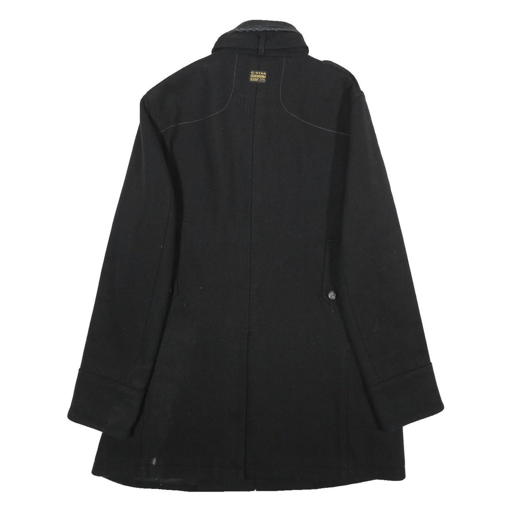 G-STAR Mens Black Wool Blend Button Jacket XL Woven Classic Winter Outerwear