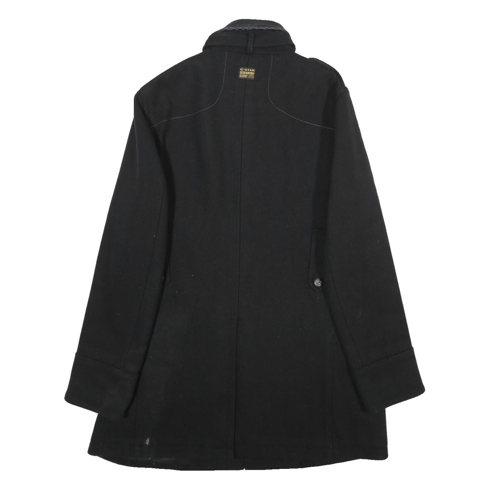 G-STAR Mens Black Wool Blend Button Jacket XL Woven Classic Winter Outerwear