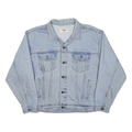 HARD ROCK CAFE Mens Blue Denim Jacket L Cotton Blend Button Denim Classic Casual
