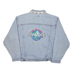 HARD ROCK CAFE Mens Blue Denim Jacket L Cotton Blend Button Denim Classic Casual