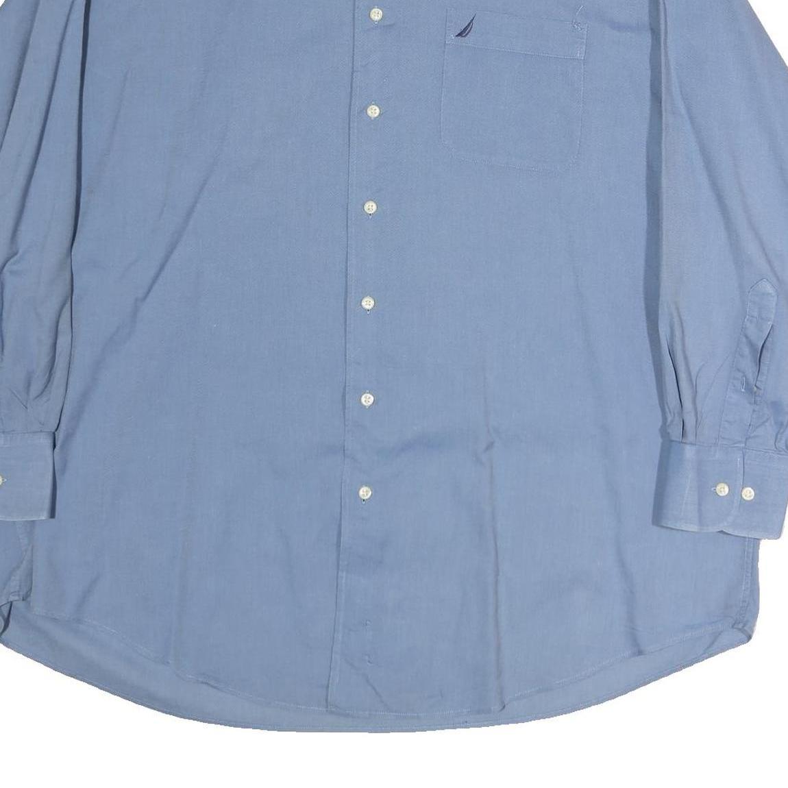 NAUTICA Mens Blue Cotton Shirt L Classic Button Down Long Sleeve Casual