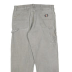 DICKIES Mens Cotton Blend Grey Regular Straight Trousers W36 L30 Workwear Casual