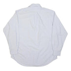 RALPH LAUREN Mens Blue & White Striped Shirt L Classic Cotton Long Sleeve Button