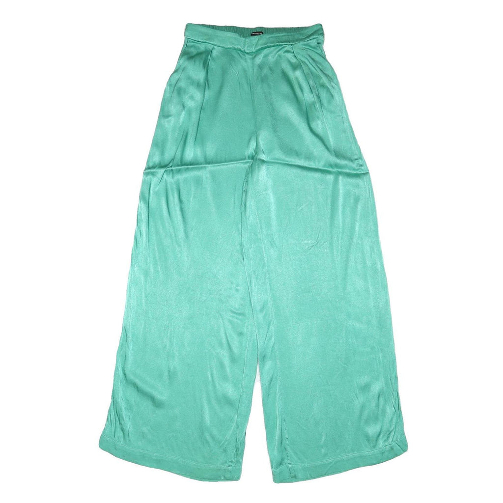 KAREN MILLEN Womens Rayon Relaxed Wide-Leg Trousers W26 L30 Pastel Green Loose