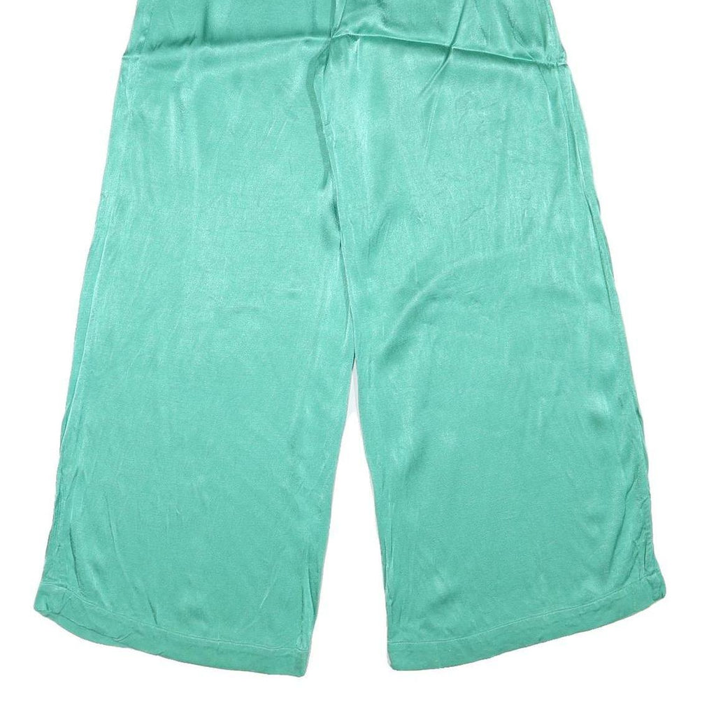 KAREN MILLEN Womens Rayon Relaxed Wide-Leg Trousers W26 L30 Pastel Green Loose