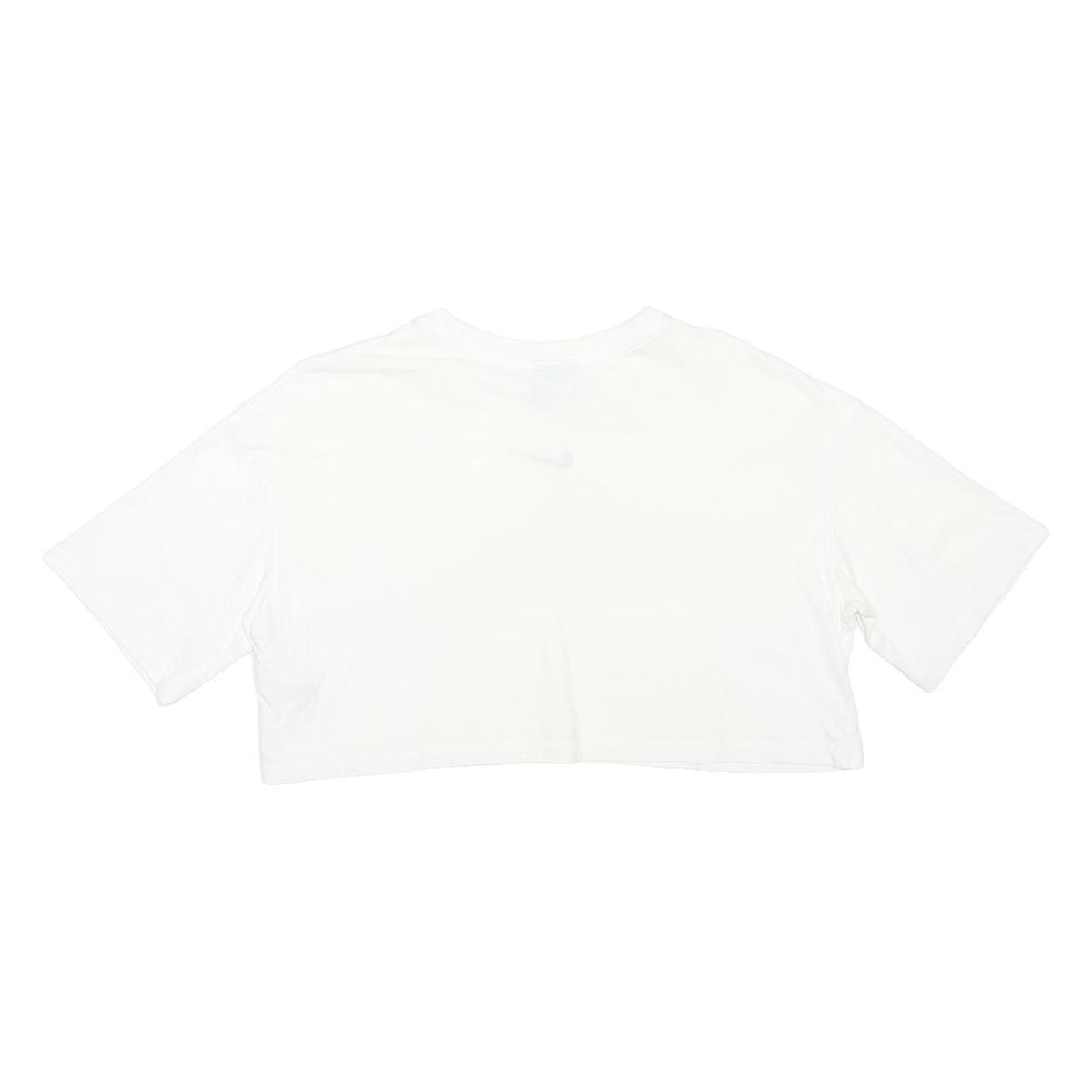 NIKE Womens White Modern T-Shirt L Short Sleeve Crew Neck Cotton Blend Casual