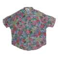 Womens Multicolour Floral Printed Shirt Short Sleeve Collar XL Lightweight