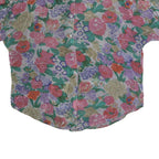 Womens Multicolour Floral Printed Shirt Short Sleeve Collar XL Lightweight