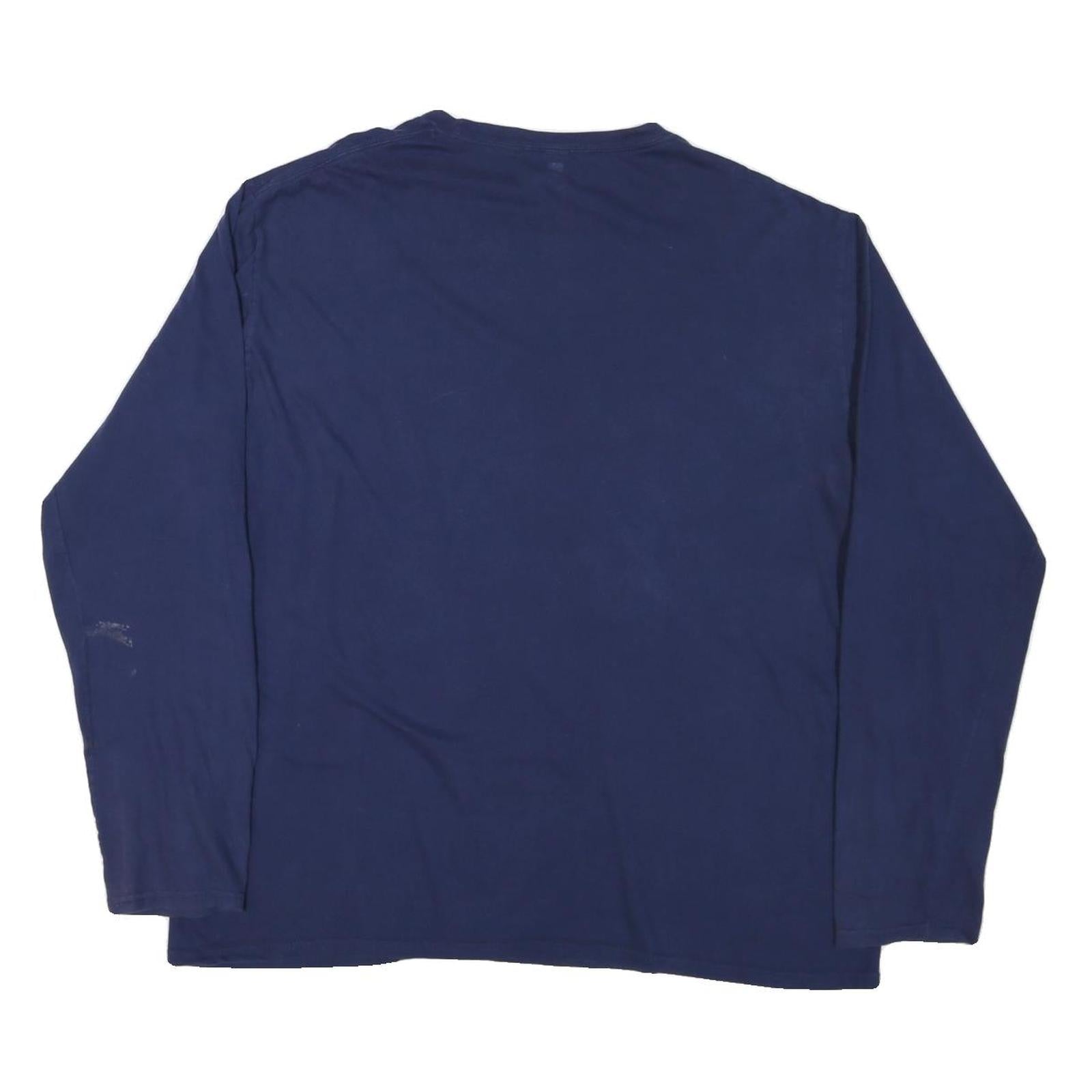 NFL Mens Blue Denver Broncos Super Bowl Champions Long Sleeve Crew Neck XL