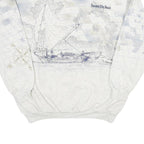 Mens White Cotton Blend Panama City Beach Pullover Sweatshirt XL Nautical Design