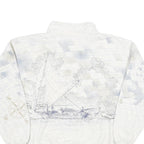 Mens White Cotton Blend Panama City Beach Pullover Sweatshirt XL Nautical Design