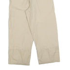 FRANTICO Womens Cotton Blend Beige Relaxed Wide-Leg Trousers W34 L27 Casual Zip
