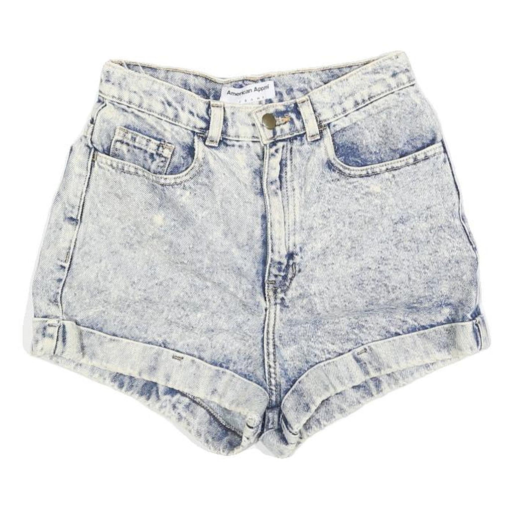 AMERICAN APPAREL Womens Shorts Blue Denim Casual XS W25 High Waist Summer