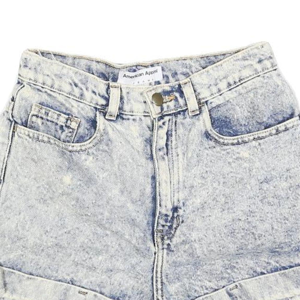 AMERICAN APPAREL Womens Shorts Blue Denim Casual XS W25 High Waist Summer