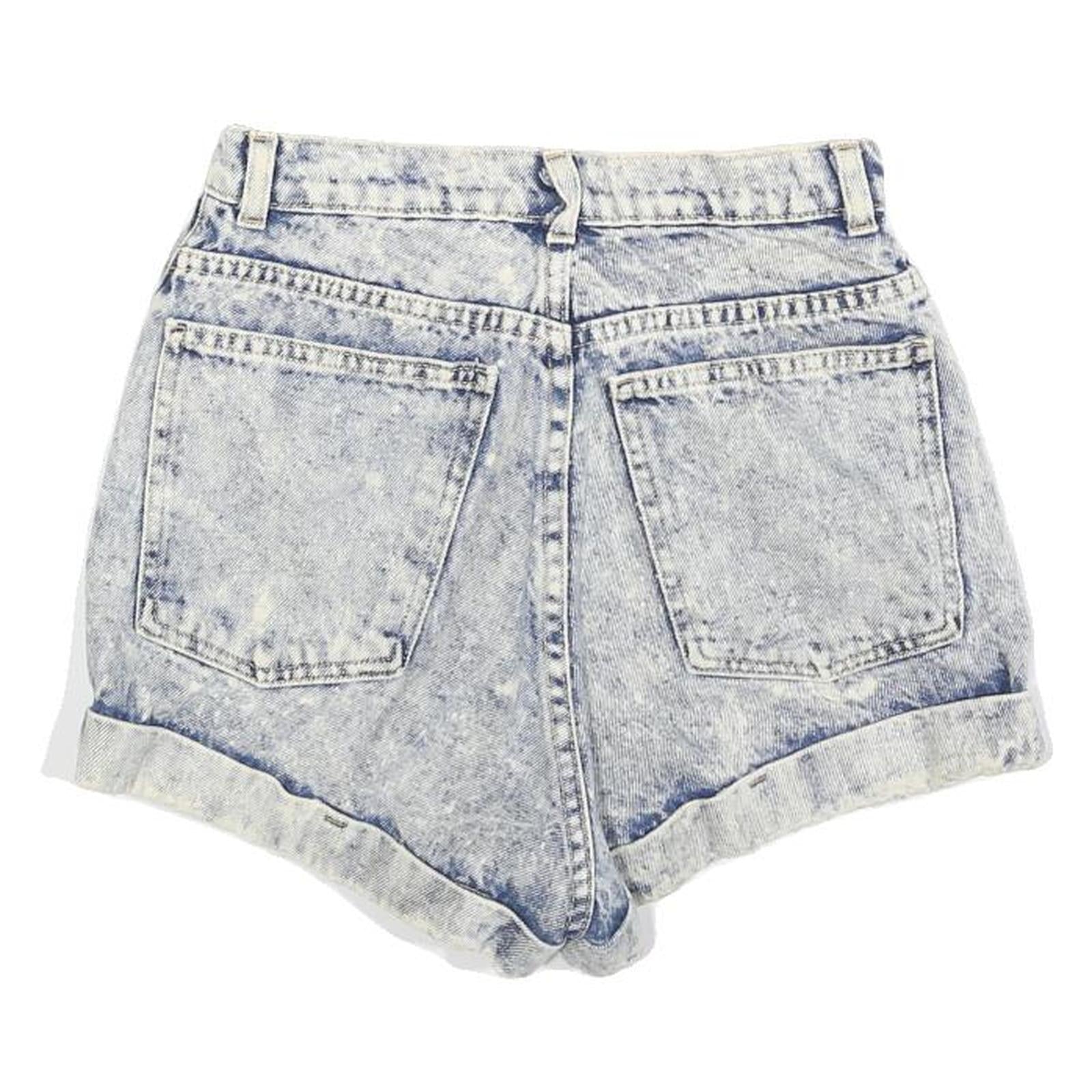 AMERICAN APPAREL Womens Shorts Blue Denim Casual XS W25 High Waist Summer