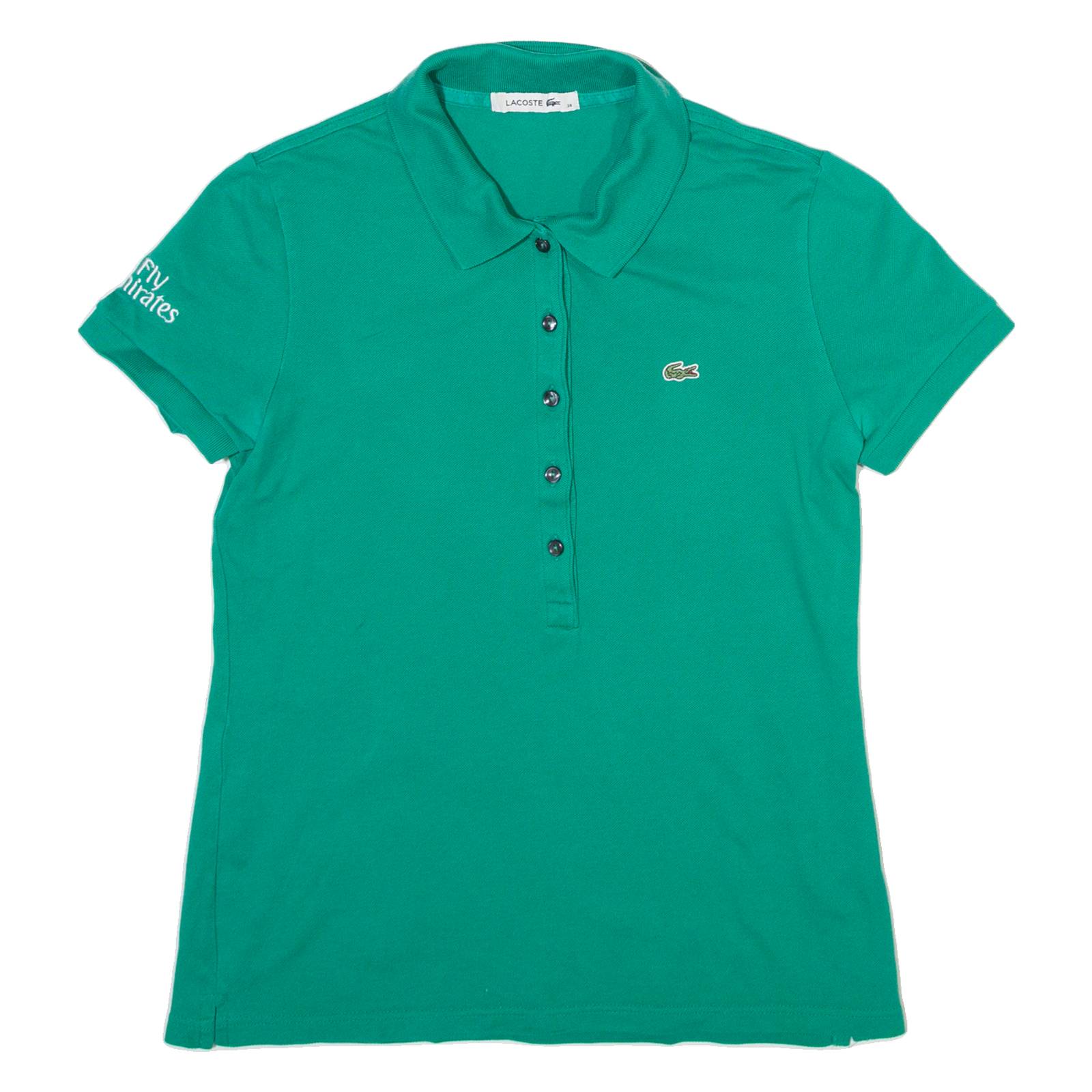 LACOSTE Womens Polo Shirt Green XS