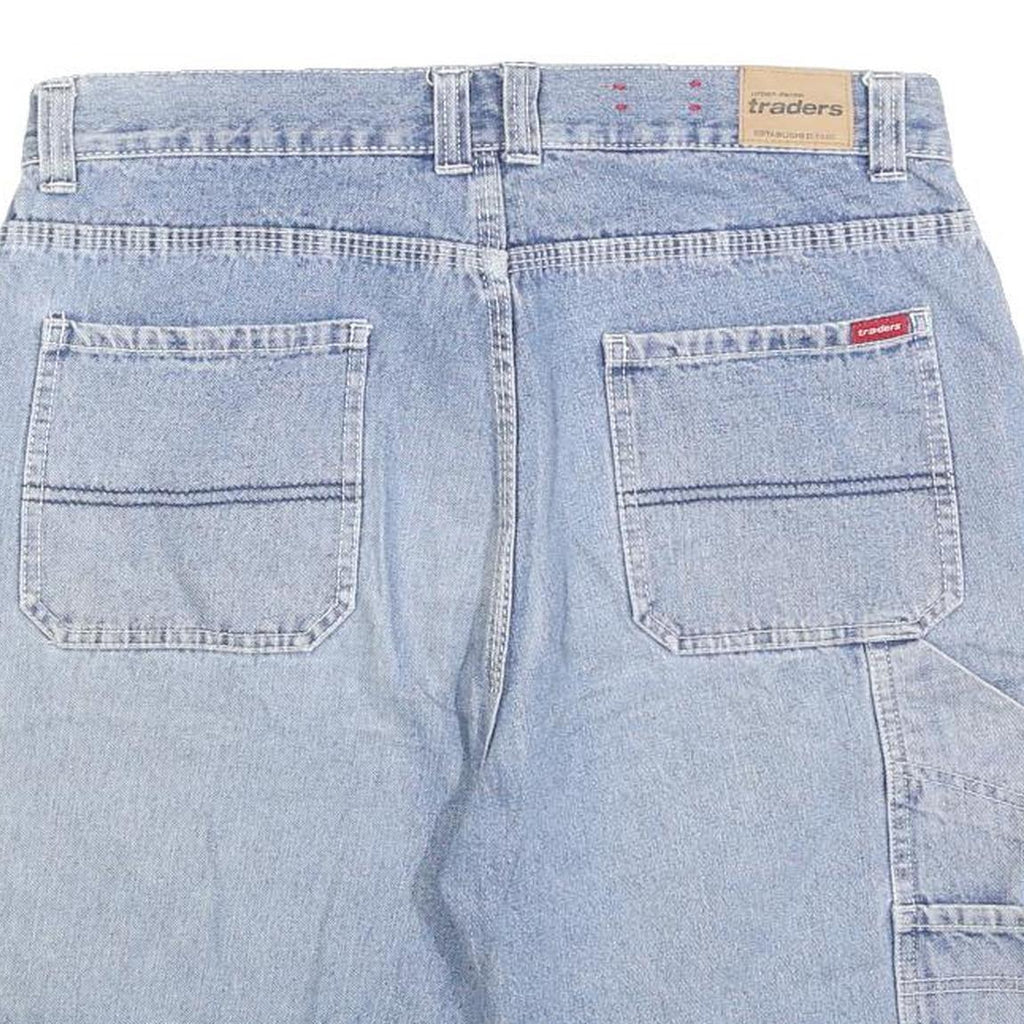 TRADERS Mens Denim Blue Casual Shorts M W34 Cotton Blend Button Closure